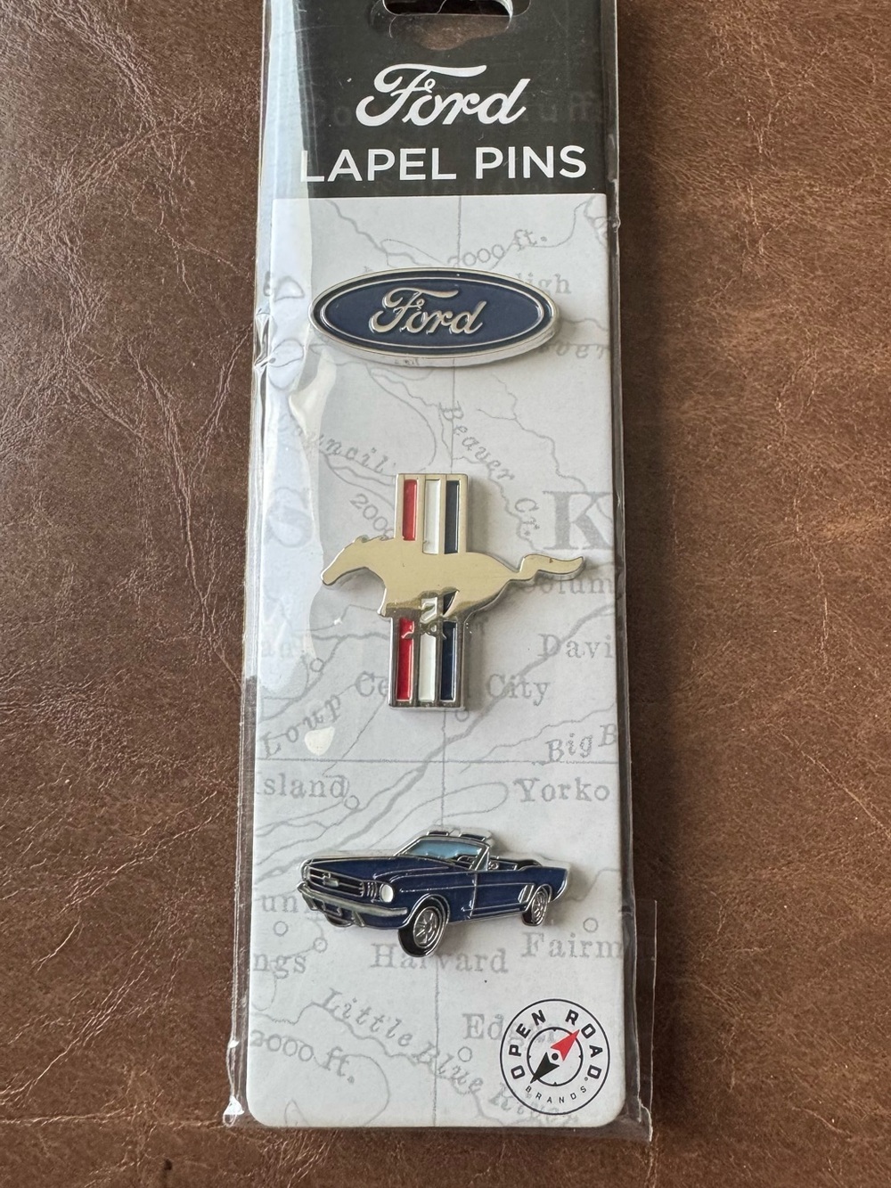 New! Officially licensed Open Road Ford Mustang 3-piece enamel lapel pin set